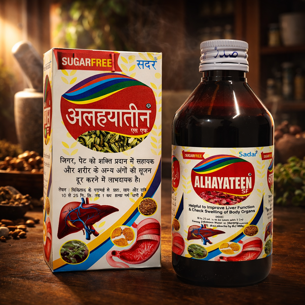Sadar Alhayateen SF Syrup – Sugar Free Unani Liver Support Tonic Net Qty. - 200ml