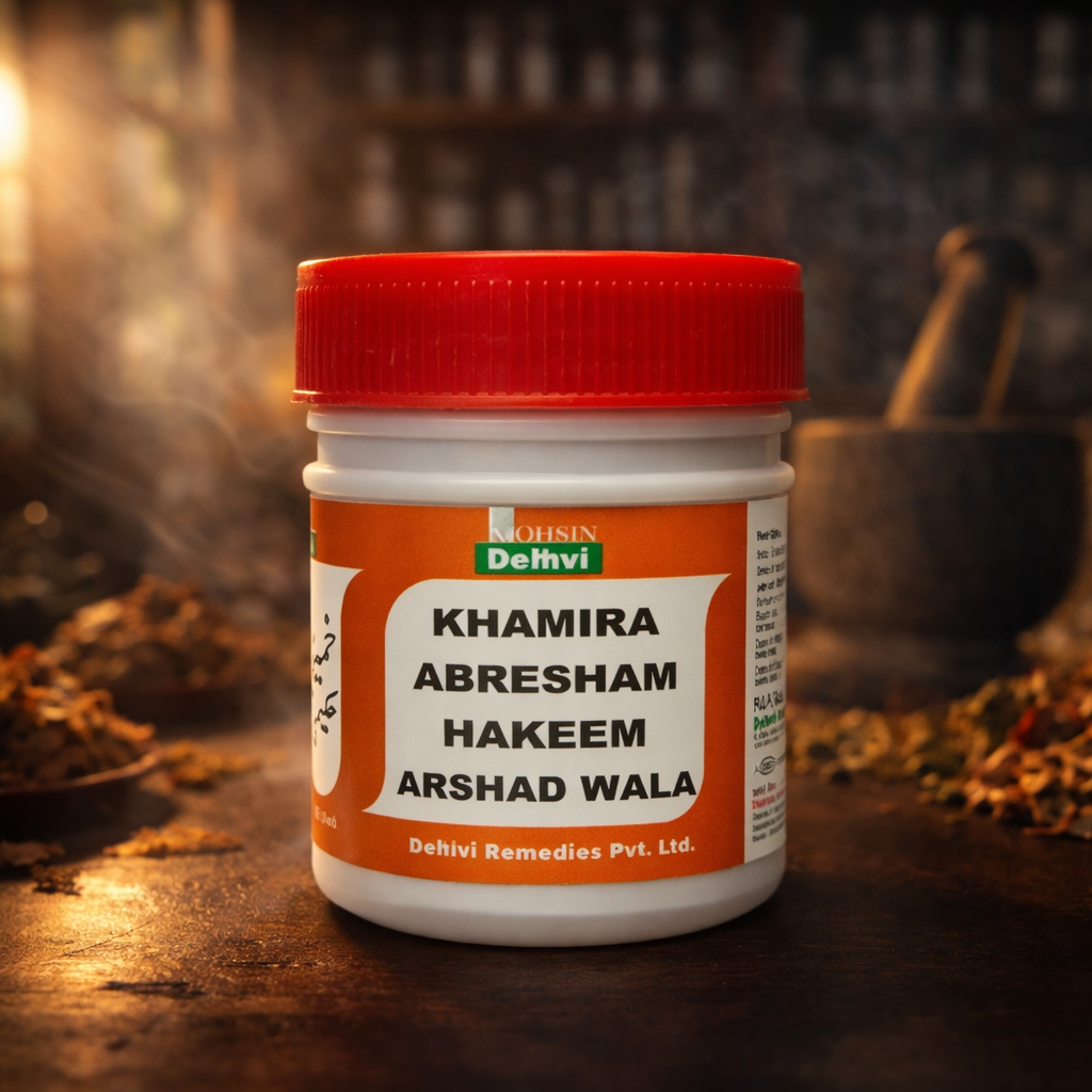 Mohsin Dehlvi Khamira Abresham Hakeem Arshad Wala – Unani Cardiac & Vitality Tonic Net Qty. 60g