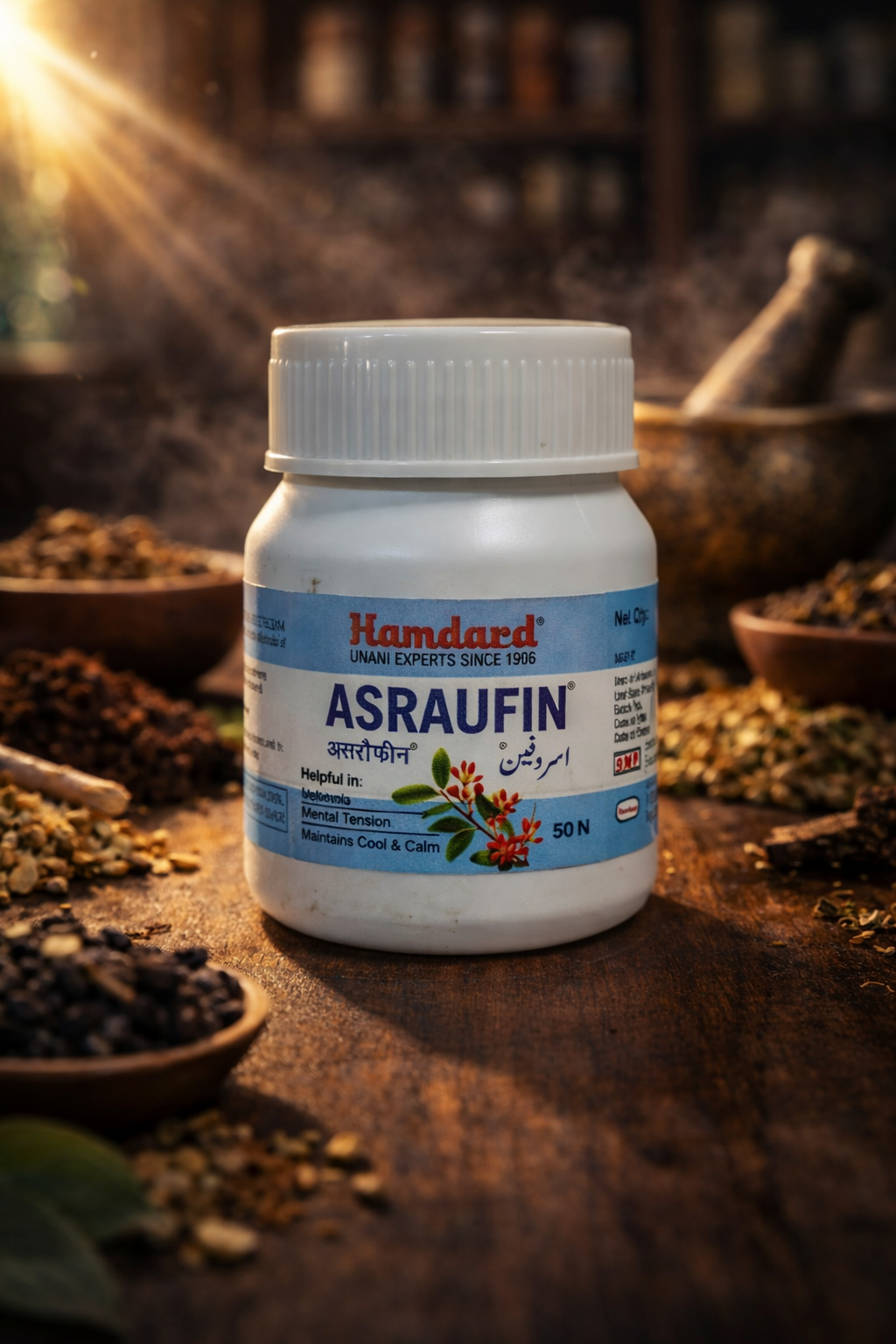 Hamdard Asraufin – Unani Herbal Support for Mental Calm & Wellness Net Qty.- 50N